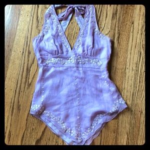 100% silk Bebe handkerchief style top